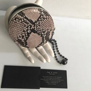 Rag & Bone Coin Purse Bag Pouch Python Snake Skin Change Pouch Wristlet NWT
